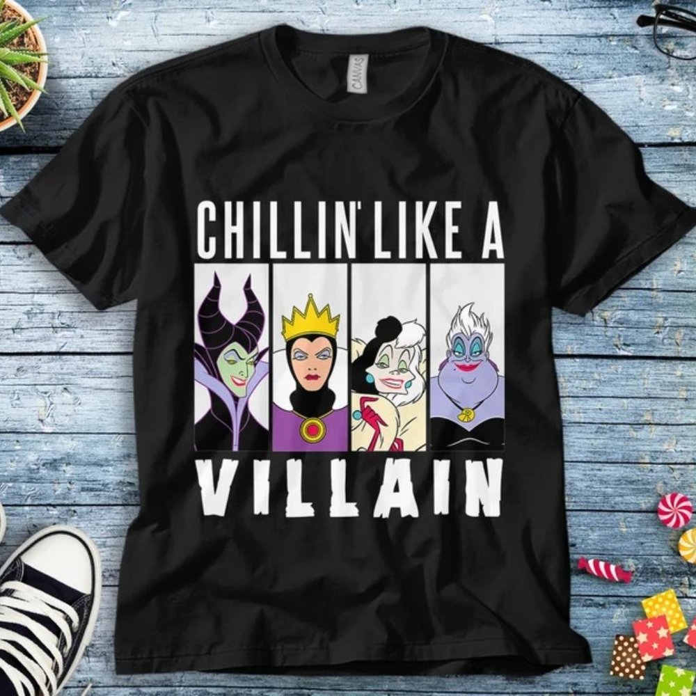 Disney Chillin Like A Villain Gang Ursula Evil Queen Cruella Maleficent Unisex